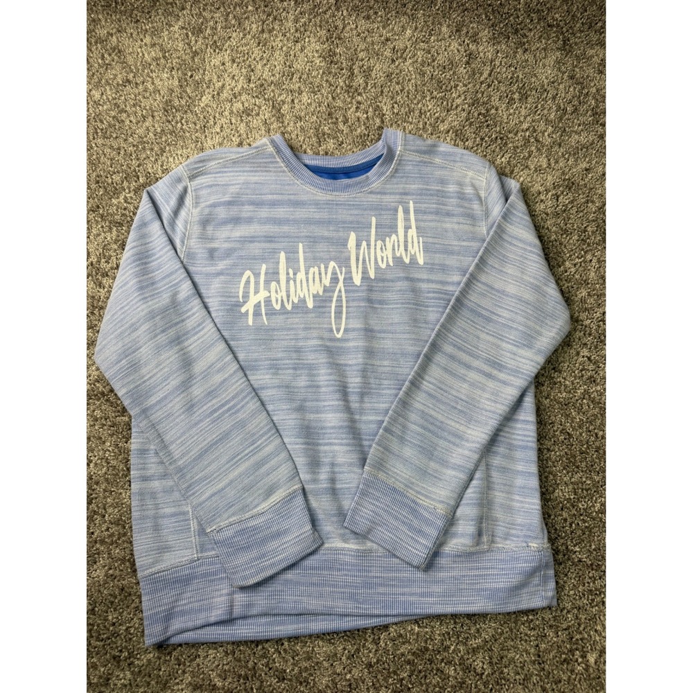 Holiday World Salt Creek Adult Large Blue Striped Crewneck Sweatshirt